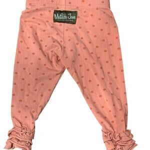 Vintage Matilda Jane 2T Silk Tag Peach Coral Polka Dot Ruffle Sabine Leggings